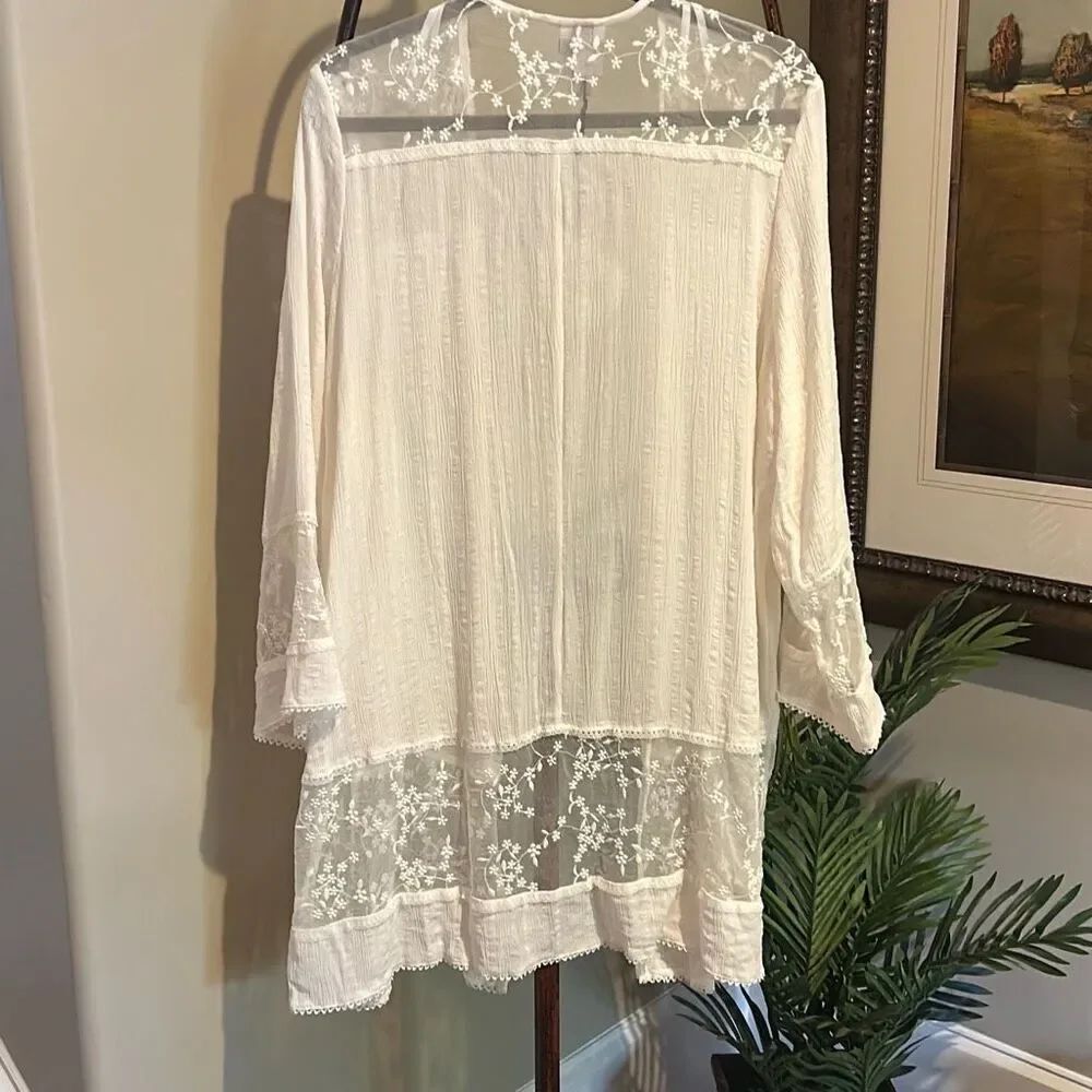 KNOX ROSE Lace Cardigan NWT - Picture 6 of 8